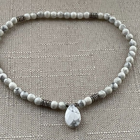 Women Necklace White Faux Stone Beads Fashion Jewelry Bracelet Multi use - Picture 4 of 6